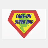 Feuille De Papier Cadeau Fart - Sur Super Papa (Devant 3)
