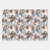Feuille De Papier Cadeau Faune Safari Animaux Fourrures Prints Motif (Devant 2)