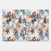 Feuille De Papier Cadeau Faune Safari Animaux Fourrures Prints Motif (Devant)