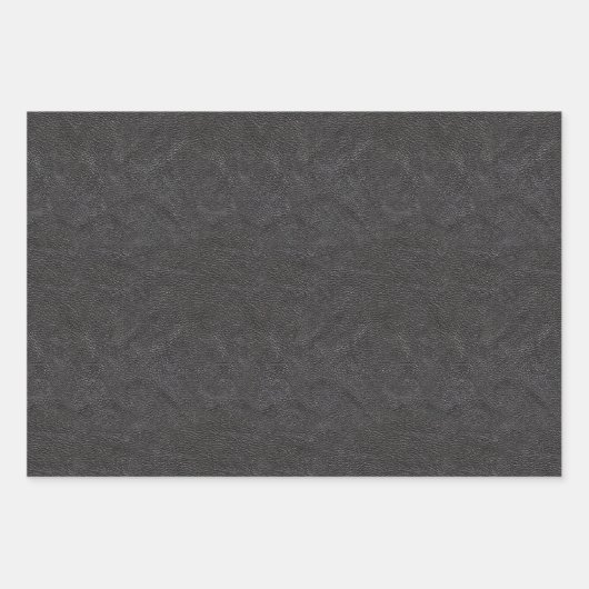 Feuille De Papier Cadeau Faux Black Leather (Devant)