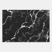 Feuille De Papier Cadeau Faux Black Marble Texture Look (Devant 3)
