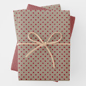 Feuille De Papier Cadeau Faux Brown & Red Kraft Paper With Multi Patterns