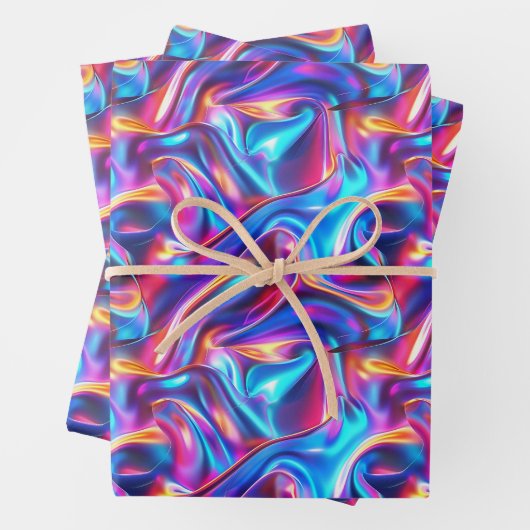 Feuille De Papier Cadeau Faux foil motif party (En situation)