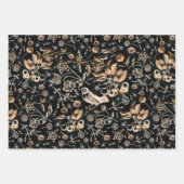 Feuille De Papier Cadeau Faux Gold Bird Beetles Flowers Cherry (Devant 2)