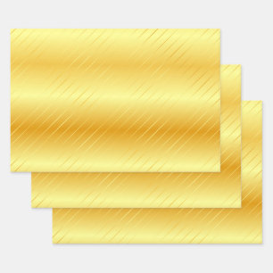 Feuille De Papier Cadeau Faux Gold Elegant Moderne Modèle glamour