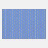 Feuille De Papier Cadeau Faux Gold FleurDeLis sur Blue (Devant 3)