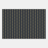 Feuille De Papier Cadeau Faux Gold FleurDeLis sur Graphite (Devant 3)
