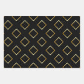 Feuille De Papier Cadeau FAUX motif géométrique doré avec monogramme sur fo (Devant)