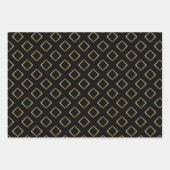 Feuille De Papier Cadeau FAUX motif géométrique doré avec monogramme sur fo (Devant 3)