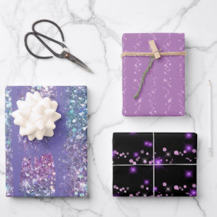 Feuille De Papier Cadeau faux motif pourpre