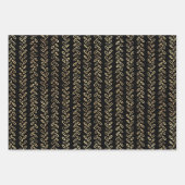 Feuille De Papier Cadeau Faux or et noir motif (Devant 2)