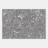Feuille De Papier Cadeau Faux Parties scintillant gris argent Texture look (Devant 2)