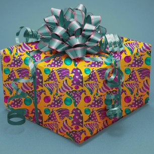 Feuille De Papier Cadeau Faux-parties scintillant jaune luxe nomes casquett