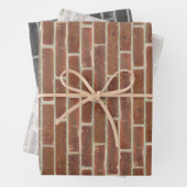 Feuille De Papier Cadeau Faux Vieux Brown noir blanc mur en briques (En situation)