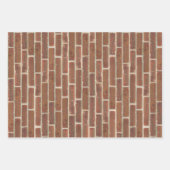 Feuille De Papier Cadeau Faux Vieux Brown noir blanc mur en briques (Devant)