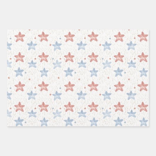 Feuille De Papier Cadeau Faux White Wood Starfish Christmas (Devant 3)
