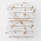 Feuille De Papier Cadeau Faux White Wood Starfish Christmas (En situation)