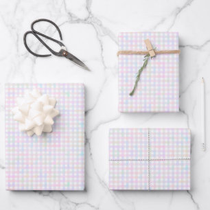 Feuille De Papier Cadeau Faye et Lauren Pastel En vichy Multicolor