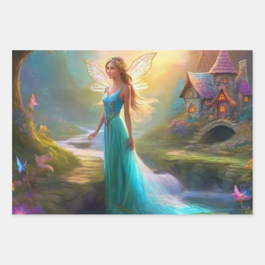 Feuille De Papier Cadeau Fée (Devant 2)