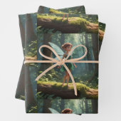 Feuille De Papier Cadeau Fée dans la forêt (En situation)
