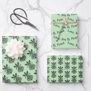 Feuille De Papier Cadeau Fée d'art populaire inspirée de la Scandinavie sur