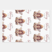 Feuille De Papier Cadeau Fée enchantée avec champignons Baby shower fille (Devant)