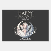 Feuille De Papier Cadeau Fée magique Première fille Joyeux anniversaire (Devant)