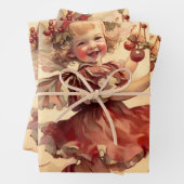 Feuille De Papier Cadeau Fée victorienne "Cranberry" (En situation)