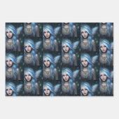 Feuille De Papier Cadeau Fées bleues | Fairytale Mystical Ethereal (Devant)