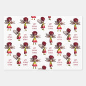 Feuille De Papier Cadeau Fées de cheveux rouges mignonnes Personnalisées (Devant)