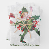 Feuille De Papier Cadeau Fées de Noël (En situation)