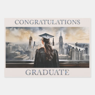 Feuille De Papier Cadeau Félicitations à la diplômée américaine