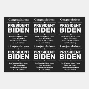 Feuille De Papier Cadeau Félicitations au président Biden candidat le plu