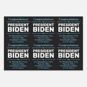 Feuille De Papier Cadeau Félicitations au président Biden candidat le plus