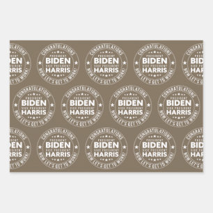 Feuille De Papier Cadeau Félicitations au Président Biden, VP Harris! Coule