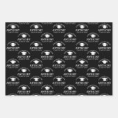 Feuille De Papier Cadeau Félicitations Diplômé Cap noir (Devant)