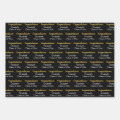 Feuille De Papier Cadeau Félicitations Gold Black Classe de 20xx Nom (Devant 2)