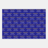 Feuille De Papier Cadeau Félicitations Gold Navy Blue Class of 2024 Nom (Devant 3)