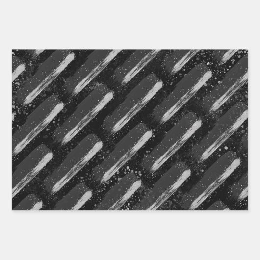 Feuille De Papier Cadeau Félicitations Grad 2024 Black and Silver Wrapping  (Devant 3)