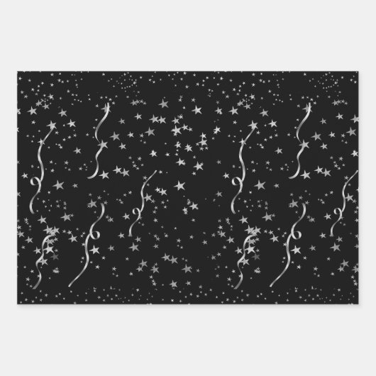 Feuille De Papier Cadeau Félicitations Grad 2024 Black and Silver Wrapping  (Devant 2)