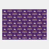 Feuille De Papier Cadeau Félicitations Grad Nom foncé violet or blanc (Devant)