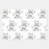 Feuille De Papier Cadeau Félicitations Kitty Chat Papa Envelopper les feuil (Devant)