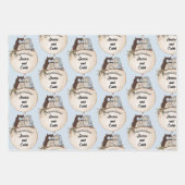 Feuille De Papier Cadeau Félicitations pour le mariage des hiboux Ajouter d (Devant 3)