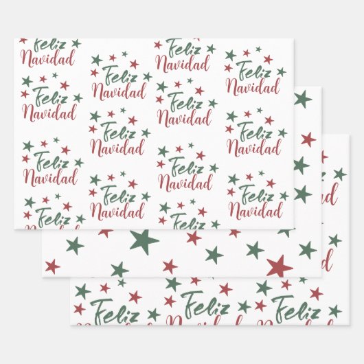Feuille De Papier Cadeau Feliz Navidad (Lot)