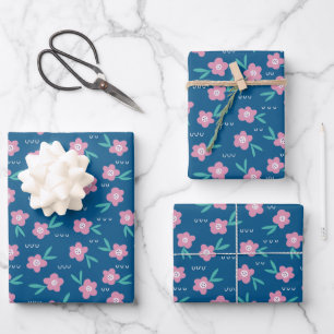 Feuille De Papier Cadeau Féminin rose moderne floral botanique