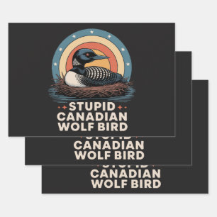 Feuille De Papier Cadeau femme canadienne idiote