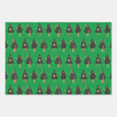 Feuille De Papier Cadeau Femmes habillées en sapin noir de Noël (Devant 3)