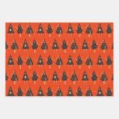 Feuille De Papier Cadeau Femmes habillées en sapin noir de Noël (Devant)