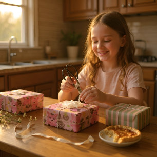 Feuille De Papier Cadeau Ferme de Piggy Bath Boue Cute