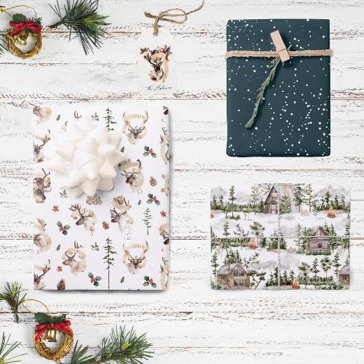 Feuille De Papier Cadeau Ferme de sapin de Noël | Vacances